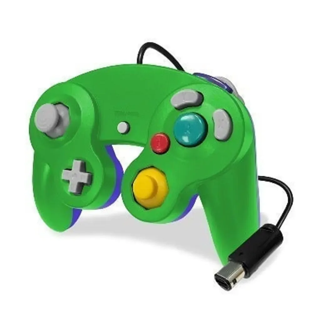 2 Gamecube Controllers - Purple & Green (NEW) - Nintendo - Old Skool